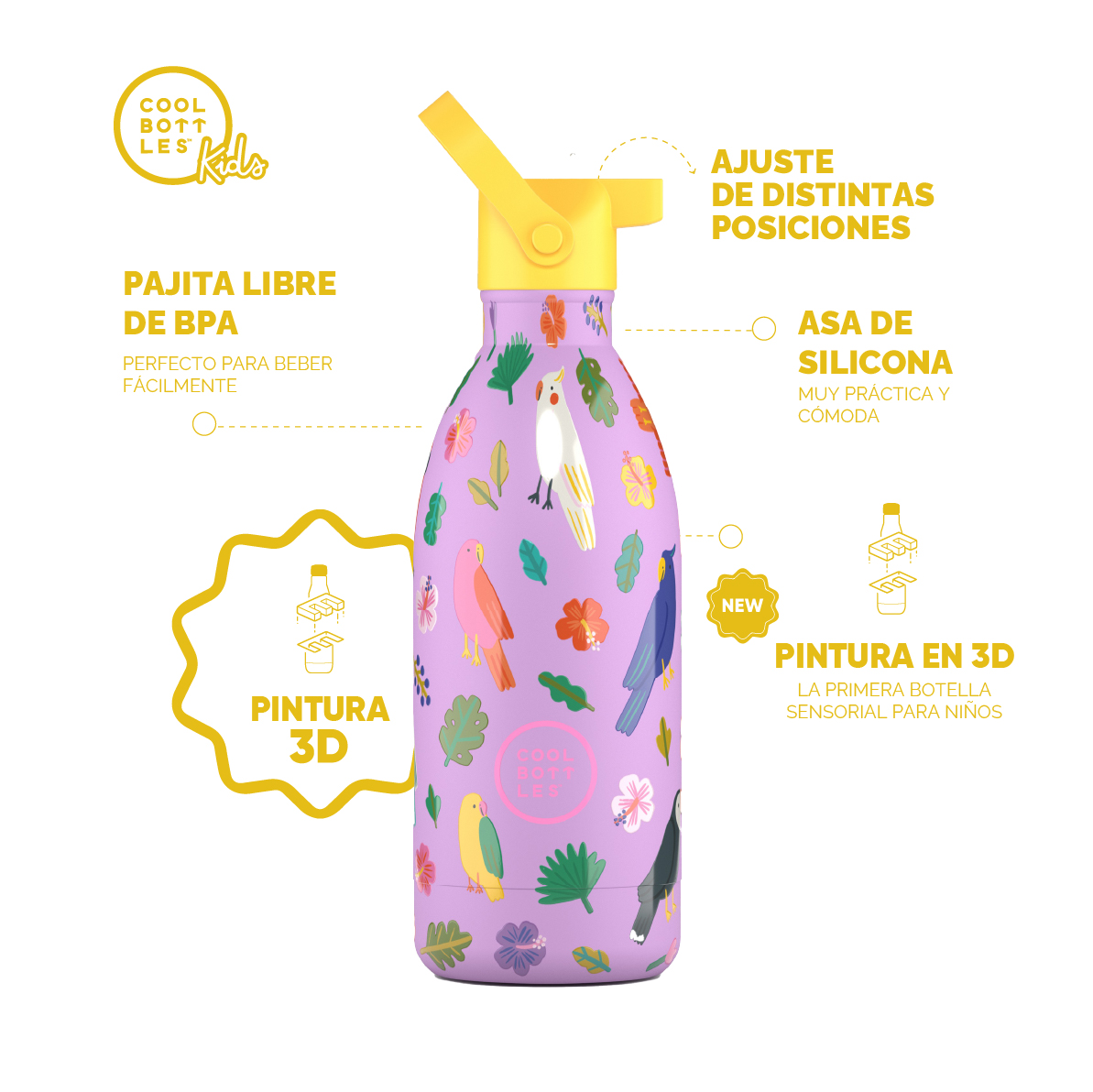 Cool Bottles Botella Termo Kids Fly Free 500 Ml