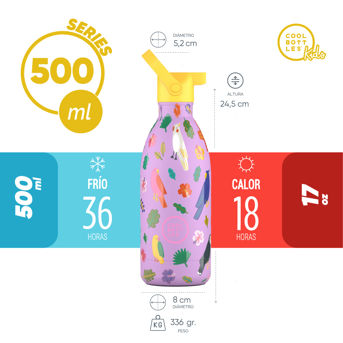 Cool Bottles Botella Termo Kids Fly Free 500 Ml