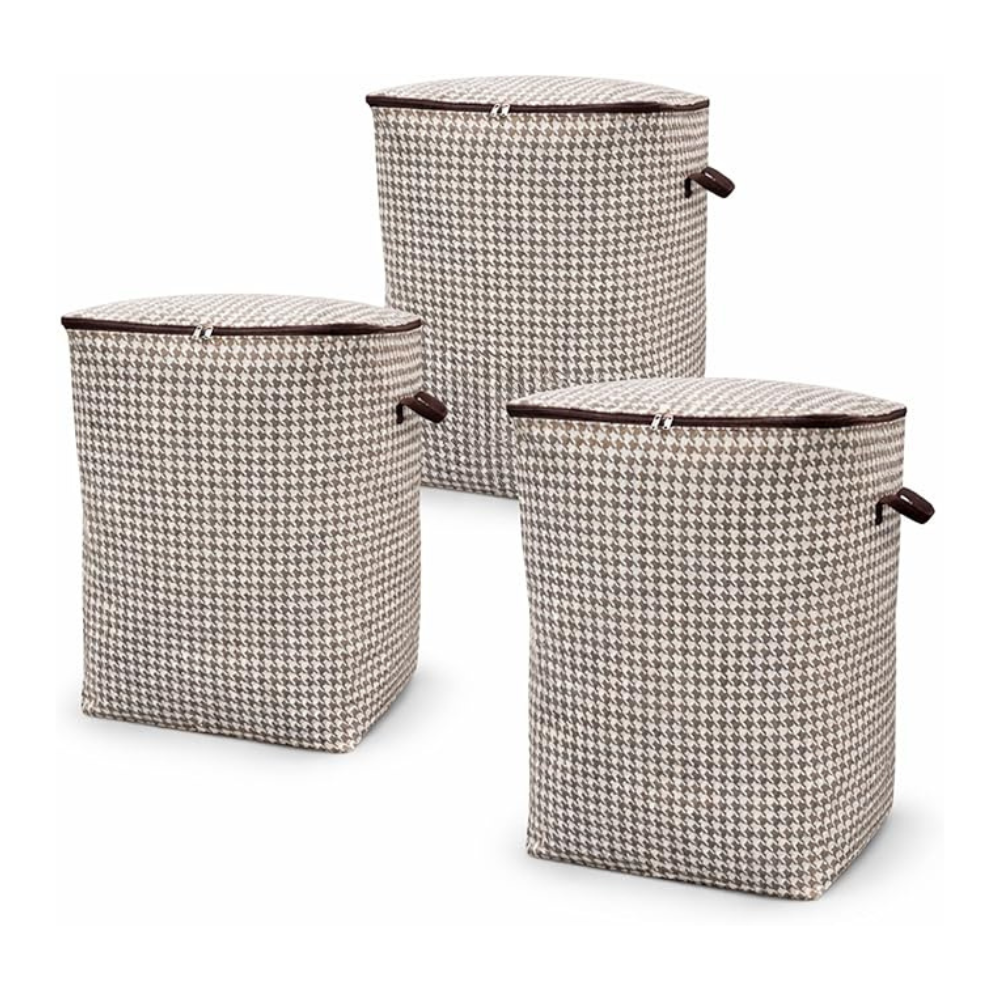 Bluelander Set de 3 Bolsas de Almacenamiento 50 * 50 * 70 cm, Organizadores para Clóset Plegables, Bolsas con Asas