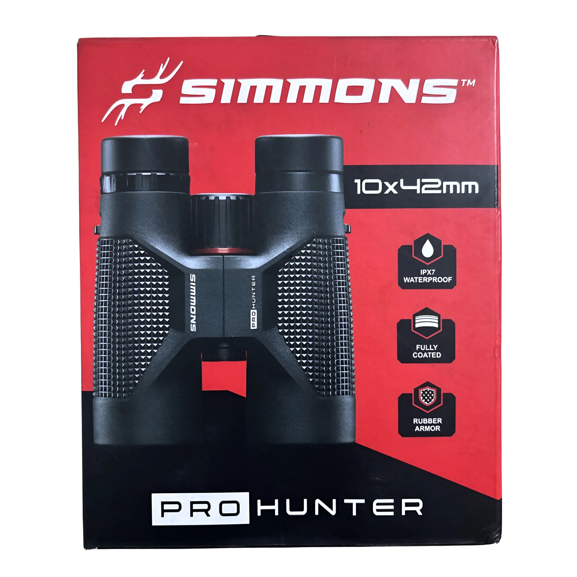 Binoculares Simmons Pro Hunter 10x42 mm Roof Prism, Óptica Fully Multicoated, Resistente Agua/Niebla