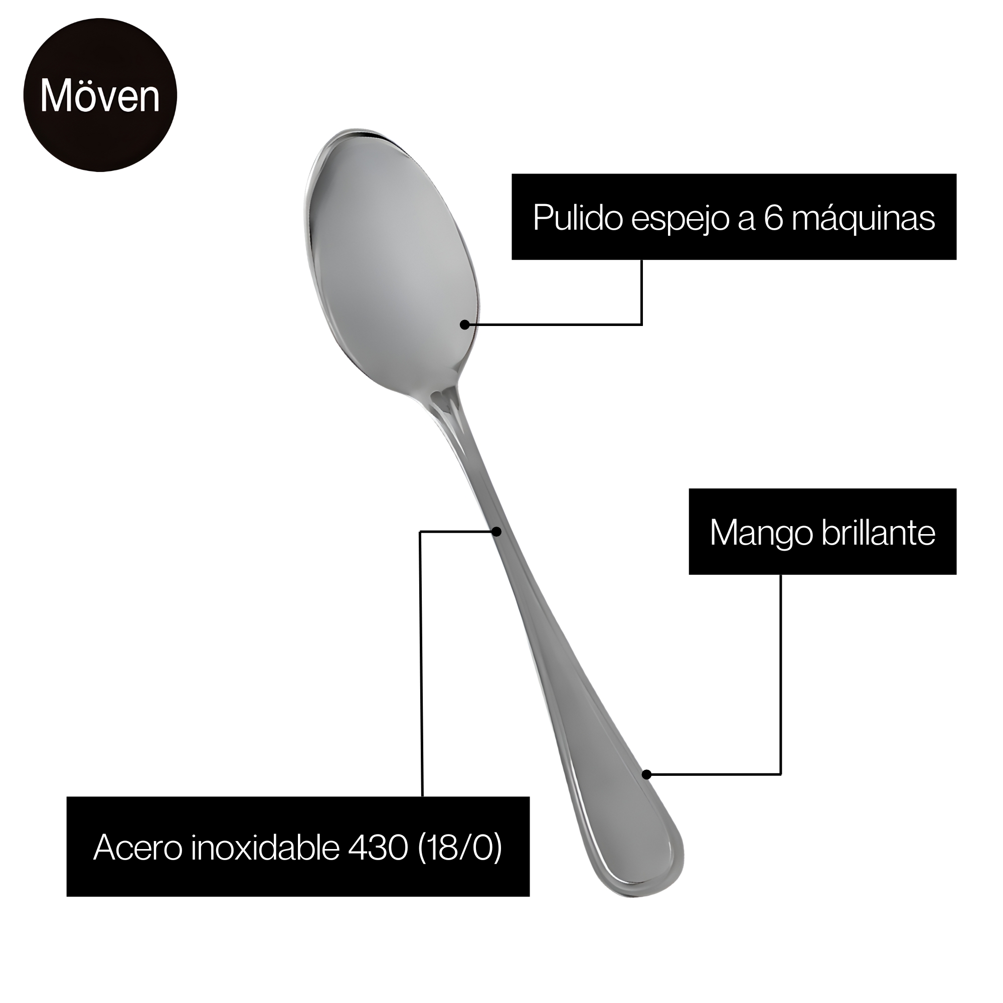 Juego de Cubiertos Möven Barcelona 16 Piezas de Acero Inoxidable para 4 Personas