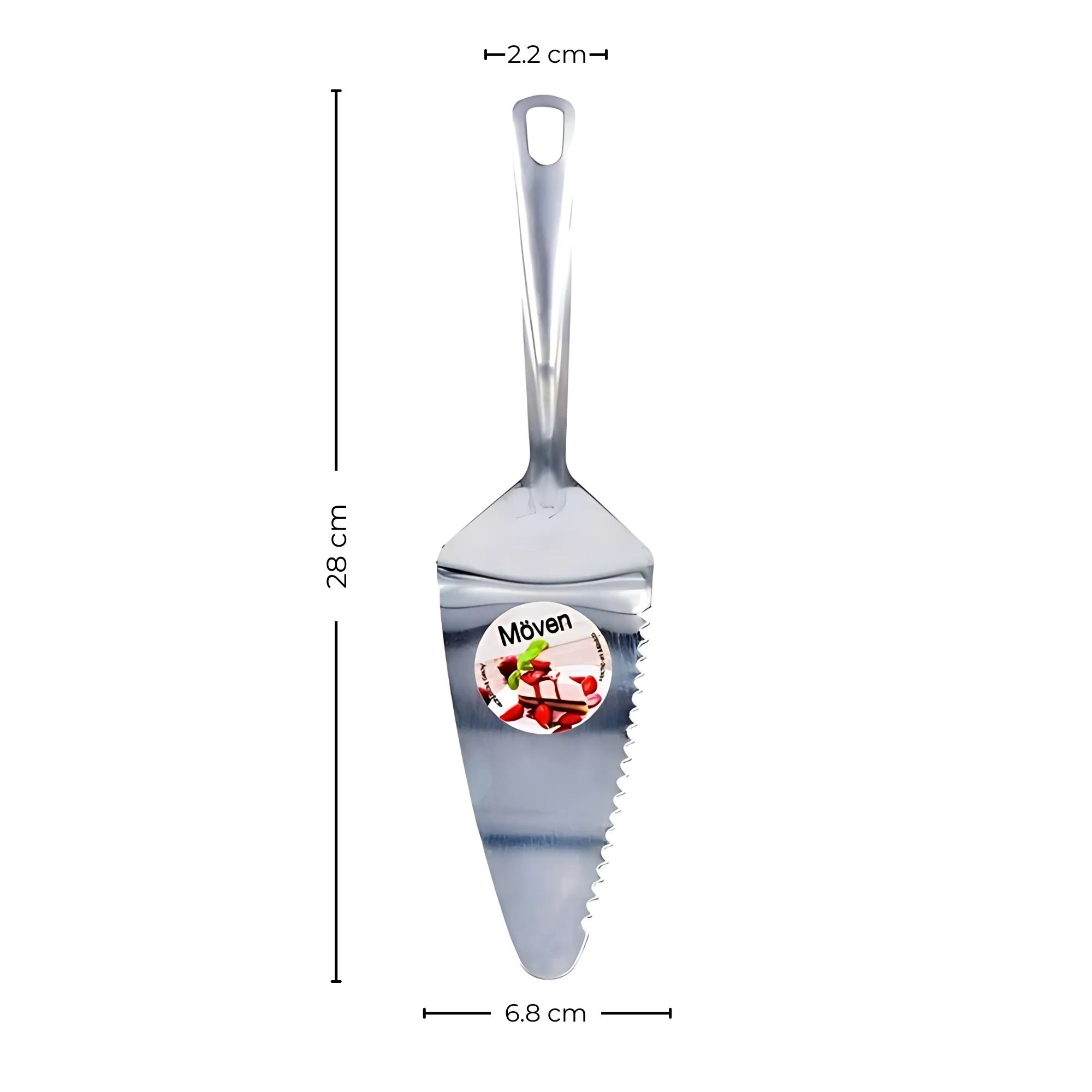 Pala Para Pastel Möven de Acero Inoxidable – Diseño Liso Plateado