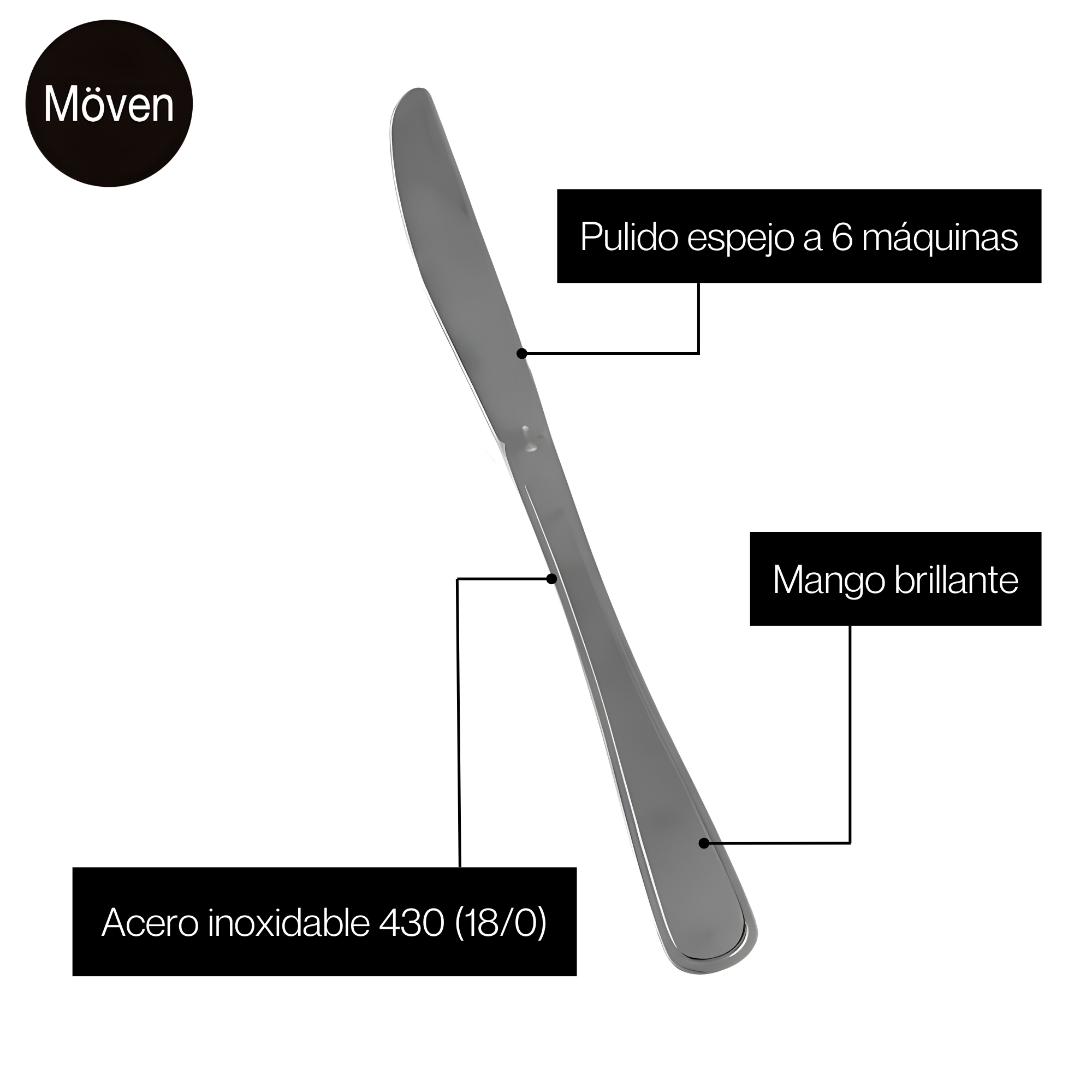 Juego de Cubiertos Möven Barcelona 16 Piezas de Acero Inoxidable para 4 Personas