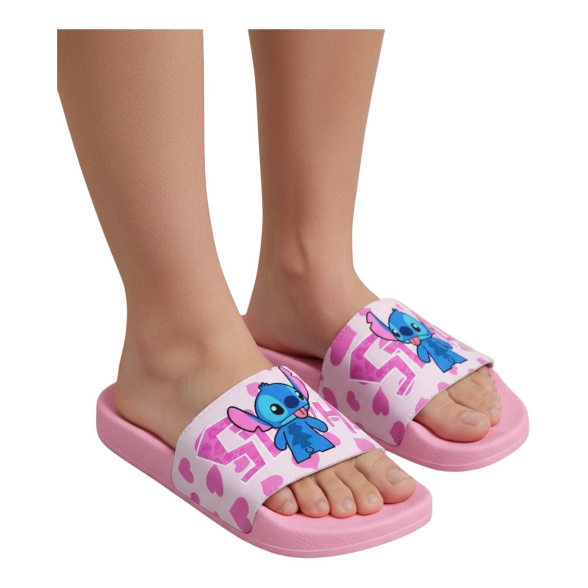 SANDALIAS CASUALES TIPO SLIDE UNISEX DISEÑO PERSONAJES STITCH.