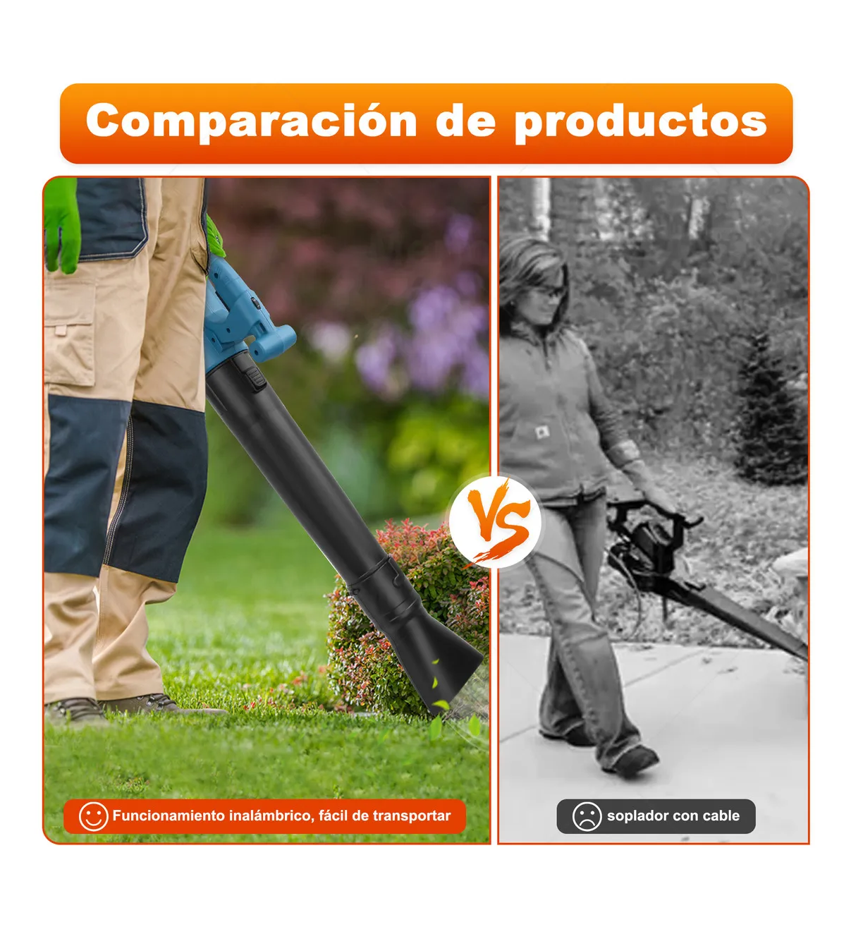 Sopladora Aspiradora De Aire Inalambrica Malubero Eléctrica Portátil 21v 600w 2 4.0Batería Merion M+W+1