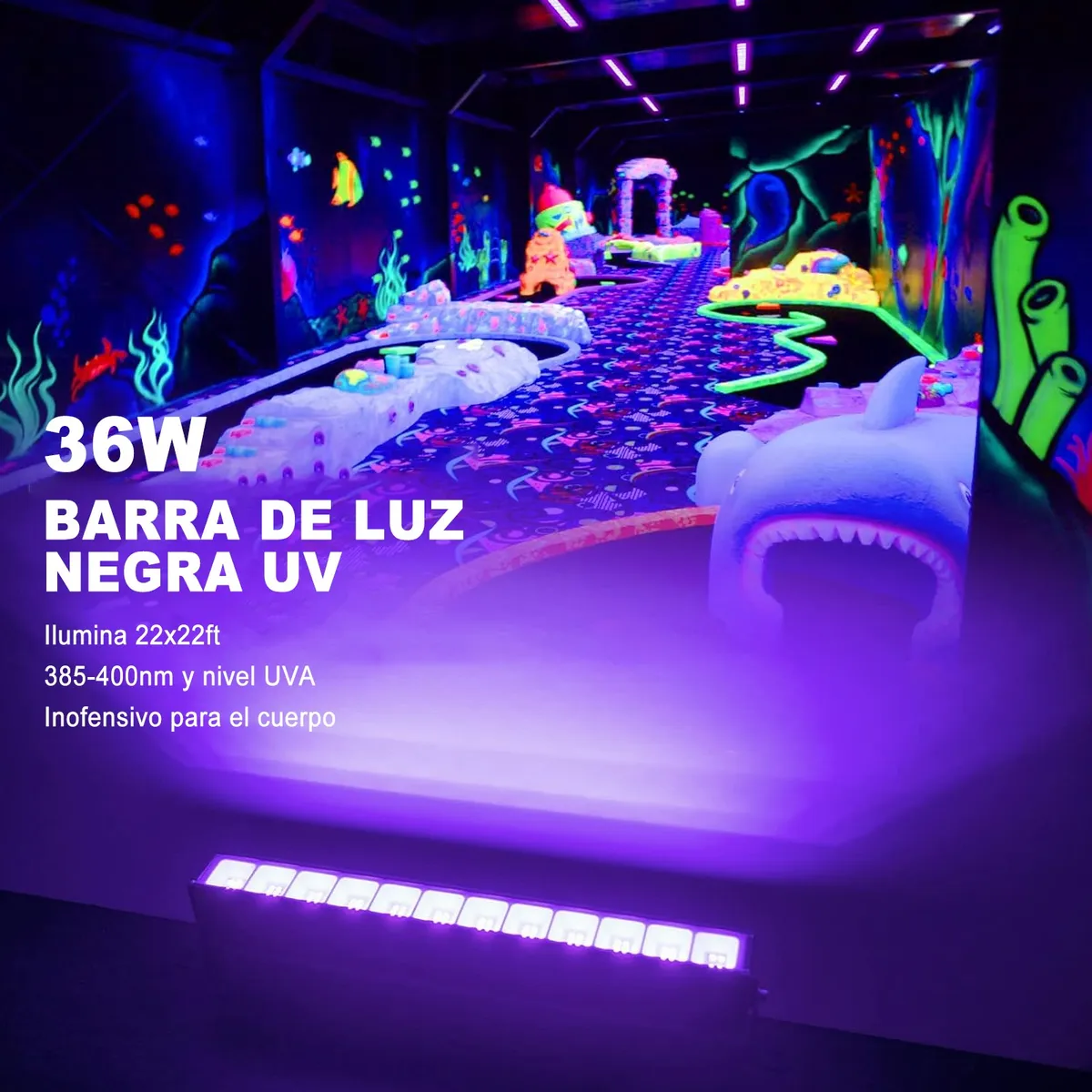 Luces Para Fiestas,ambiente Larga Tira, Luz Uv Led 36w 110v Malubero