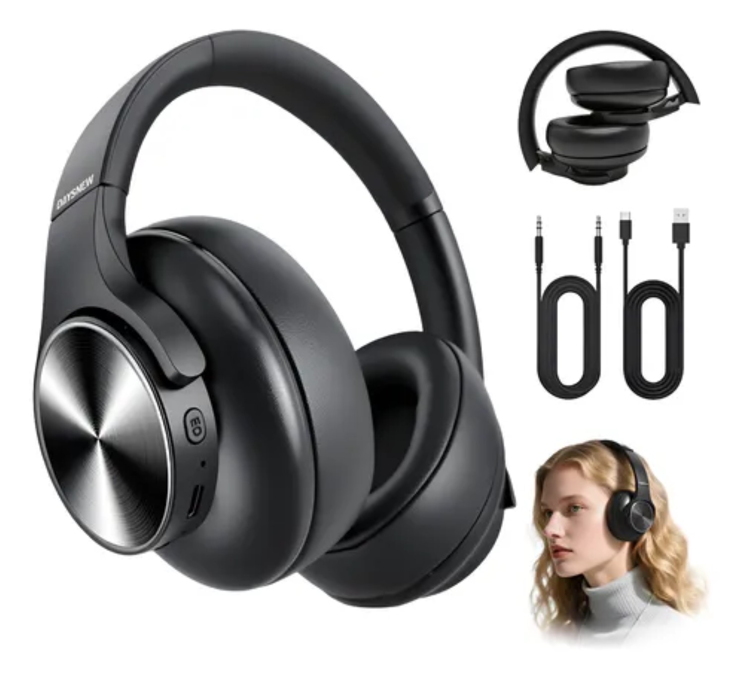 Audifonos Bluetooth Diadema Cancelacion Ruido negro