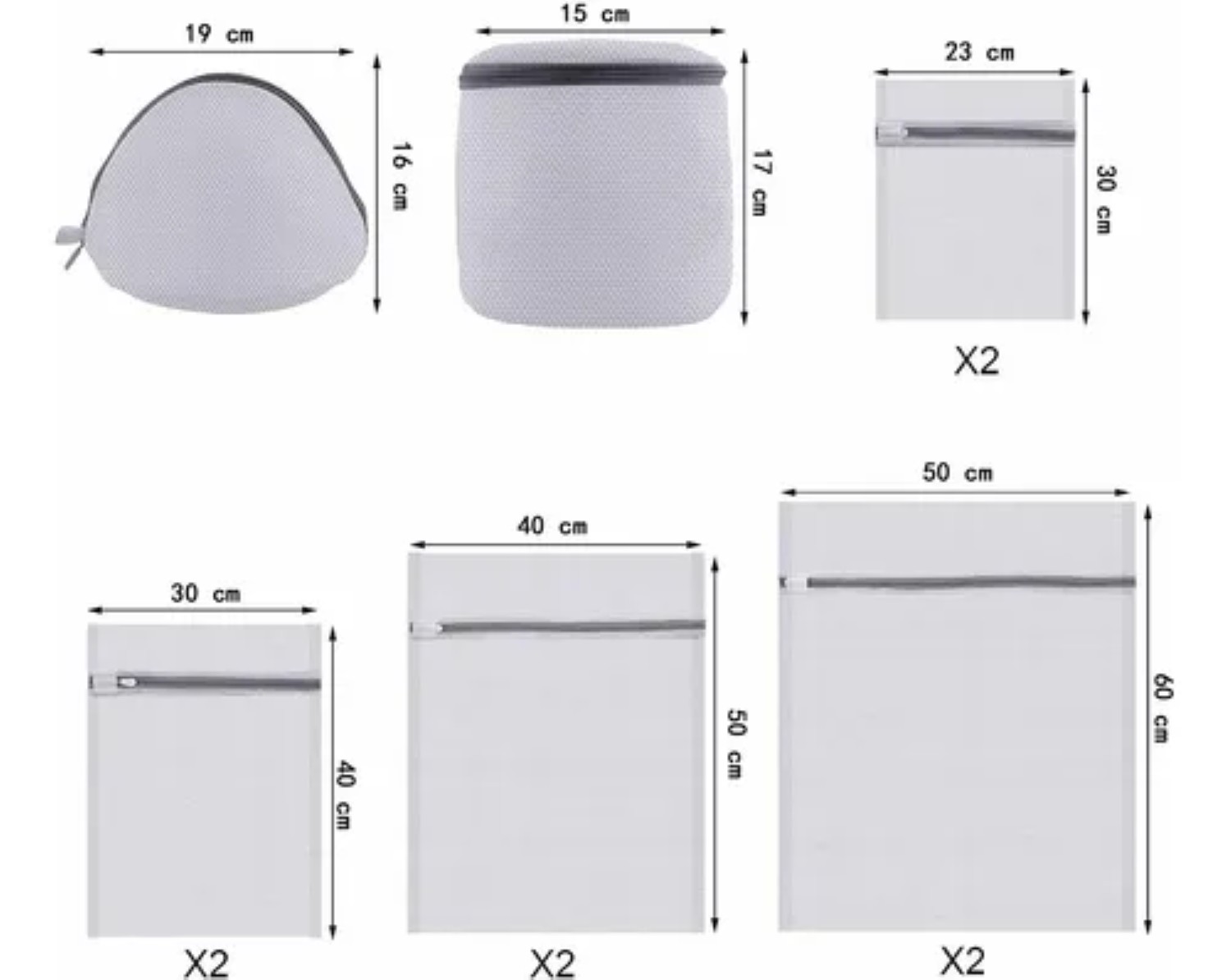 Set De 10 Malla Bolsas De Lavandería Para Lavadora Para Ropa blanca 