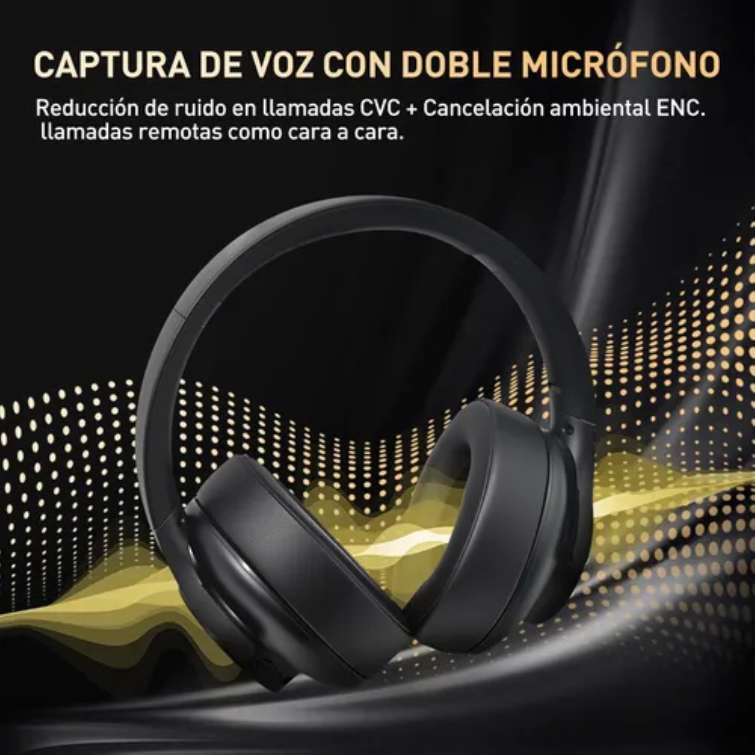 Audifonos Bluetooth Diadema Cancelacion Ruido negro