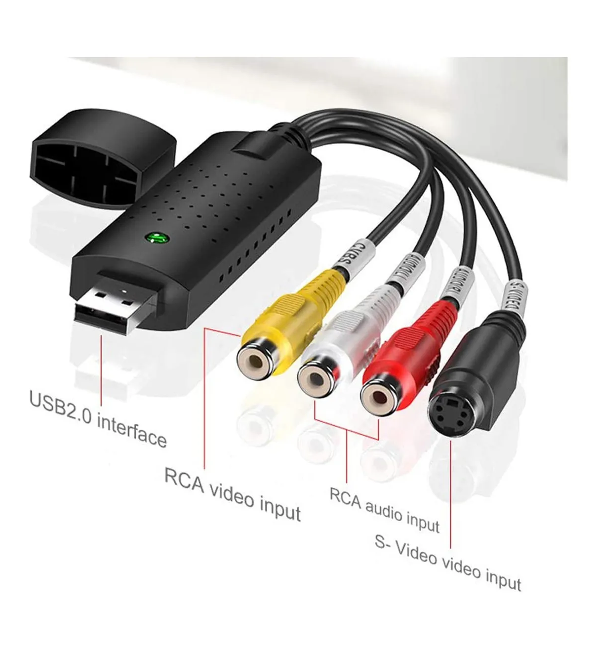 Tarjeta Captura Rca A Usb Convertidor Vhs Vcr A Digital Dvd Malubero