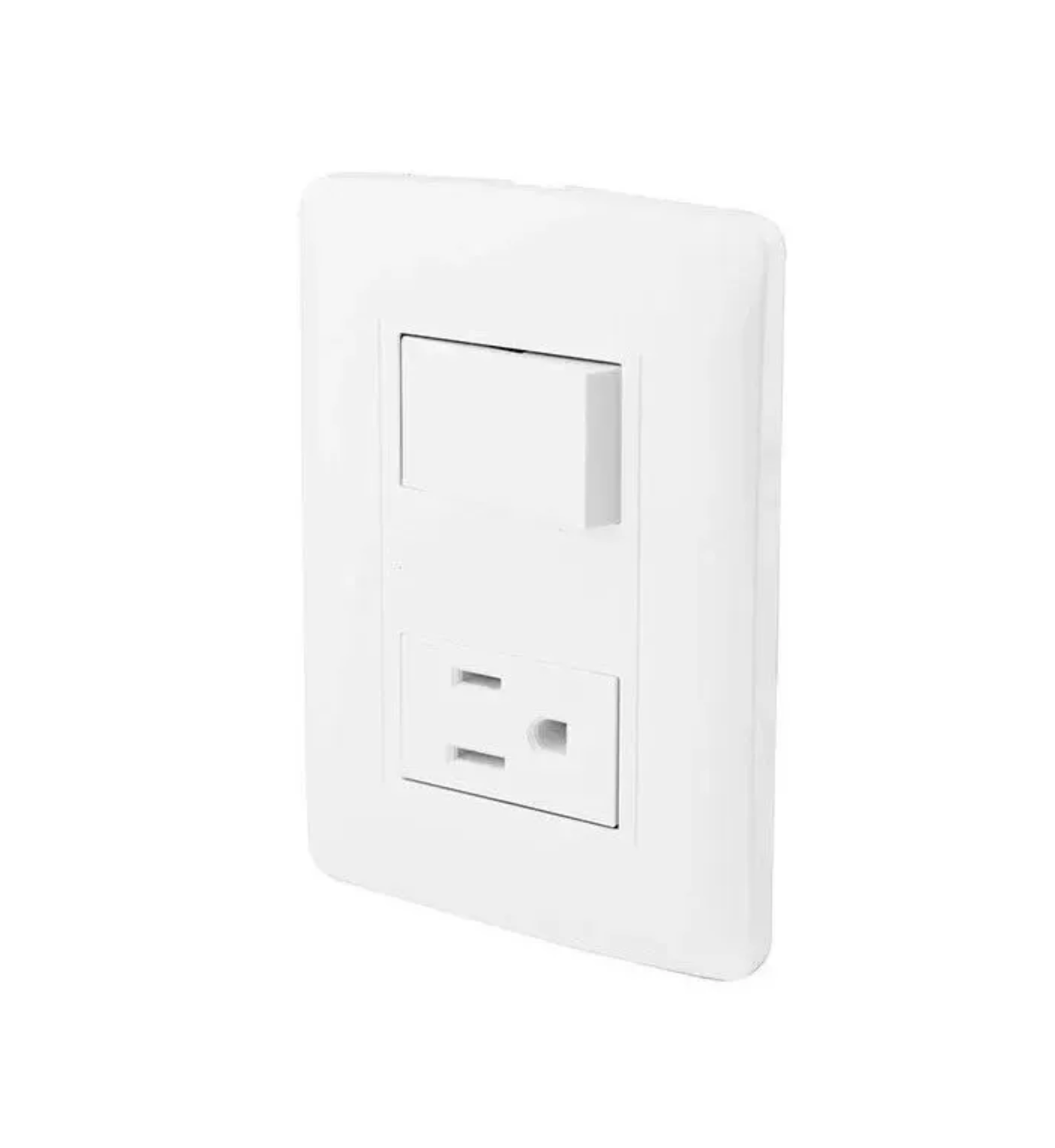 Placa Armada 1 Contacto 1 Apagador Malubero Color Blanco 10A