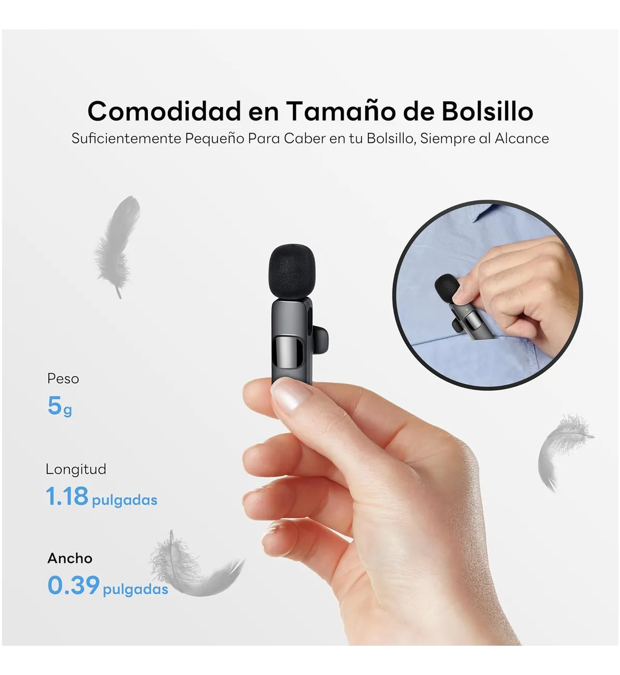 2 Pack Microfono Inalambrico para Celular Lavalier Solapa iPhone Android Grabación Vídeo Malubero