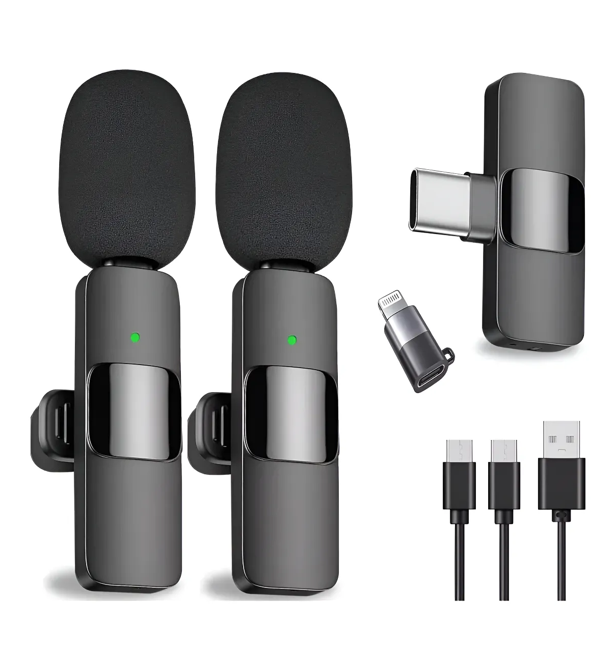 2 Pack Microfono Inalambrico para Celular Lavalier Solapa iPhone Android Grabación Vídeo Malubero