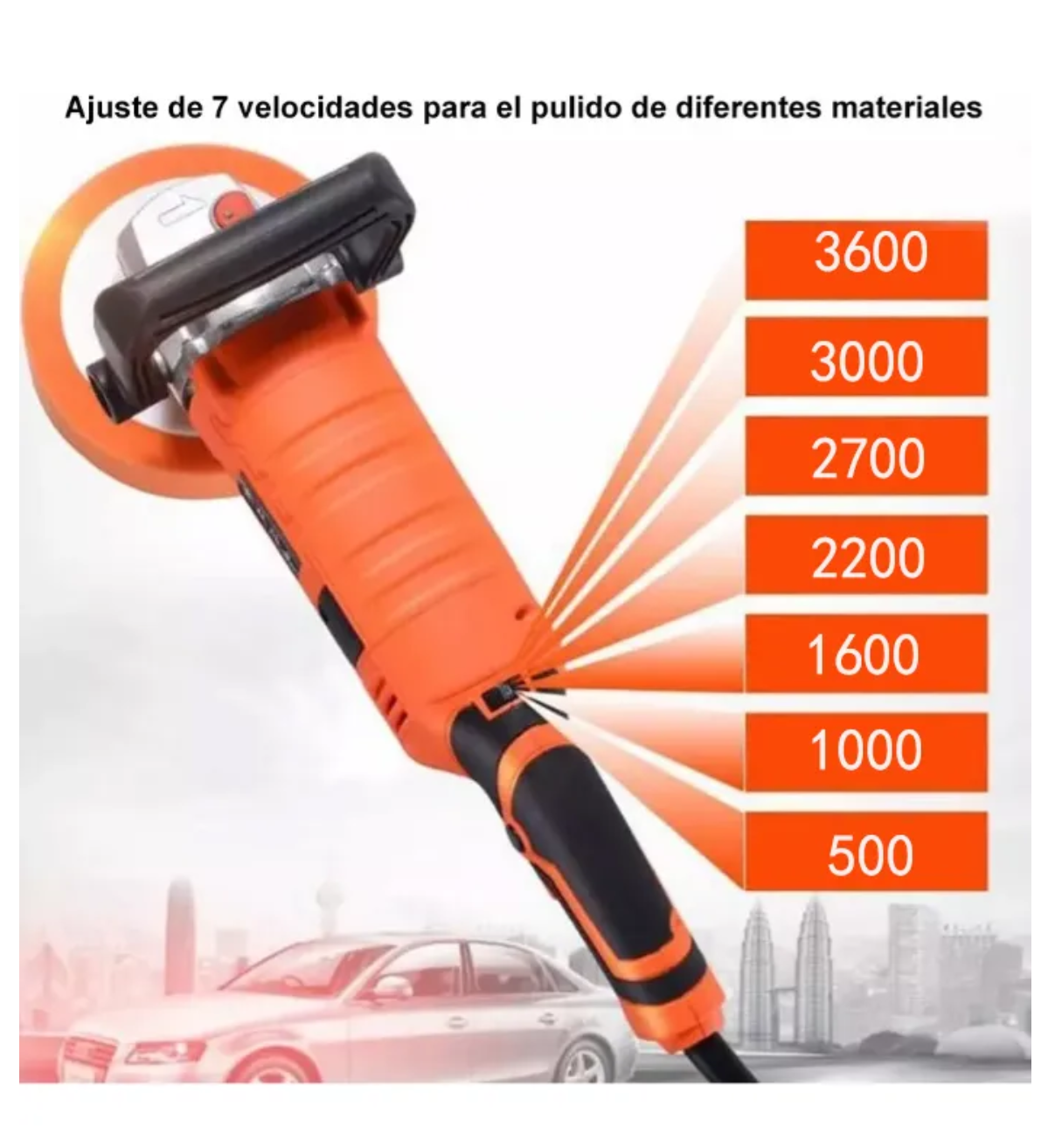 Pulidora Eléctricos Para Auto Alijar Esponja 1600w 16 Piezas Malubero