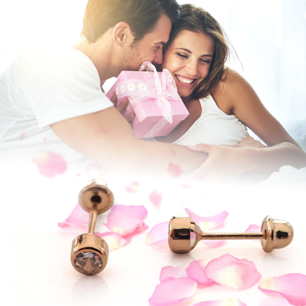 Aretes de circonia bicelada  Authshine oro amarillo de 10 kilates 4mm,mujer y niña