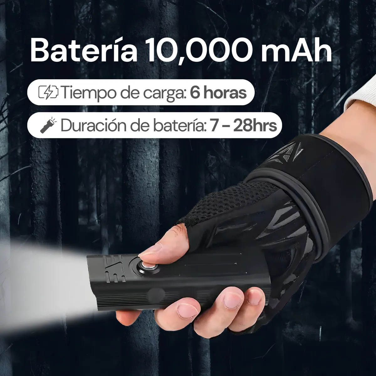Lámpara LED para bicicleta 2 en 1 con linterna de mano impermeable recargable por USB con 4 modos de luz