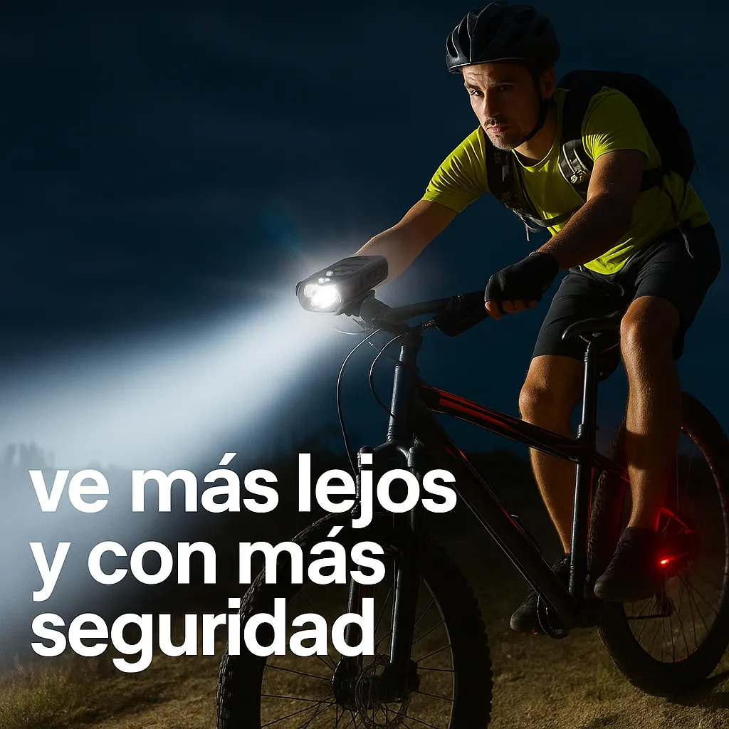Lámpara LED para bicicleta 2 en 1 con linterna de mano impermeable recargable por USB con 4 modos de luz