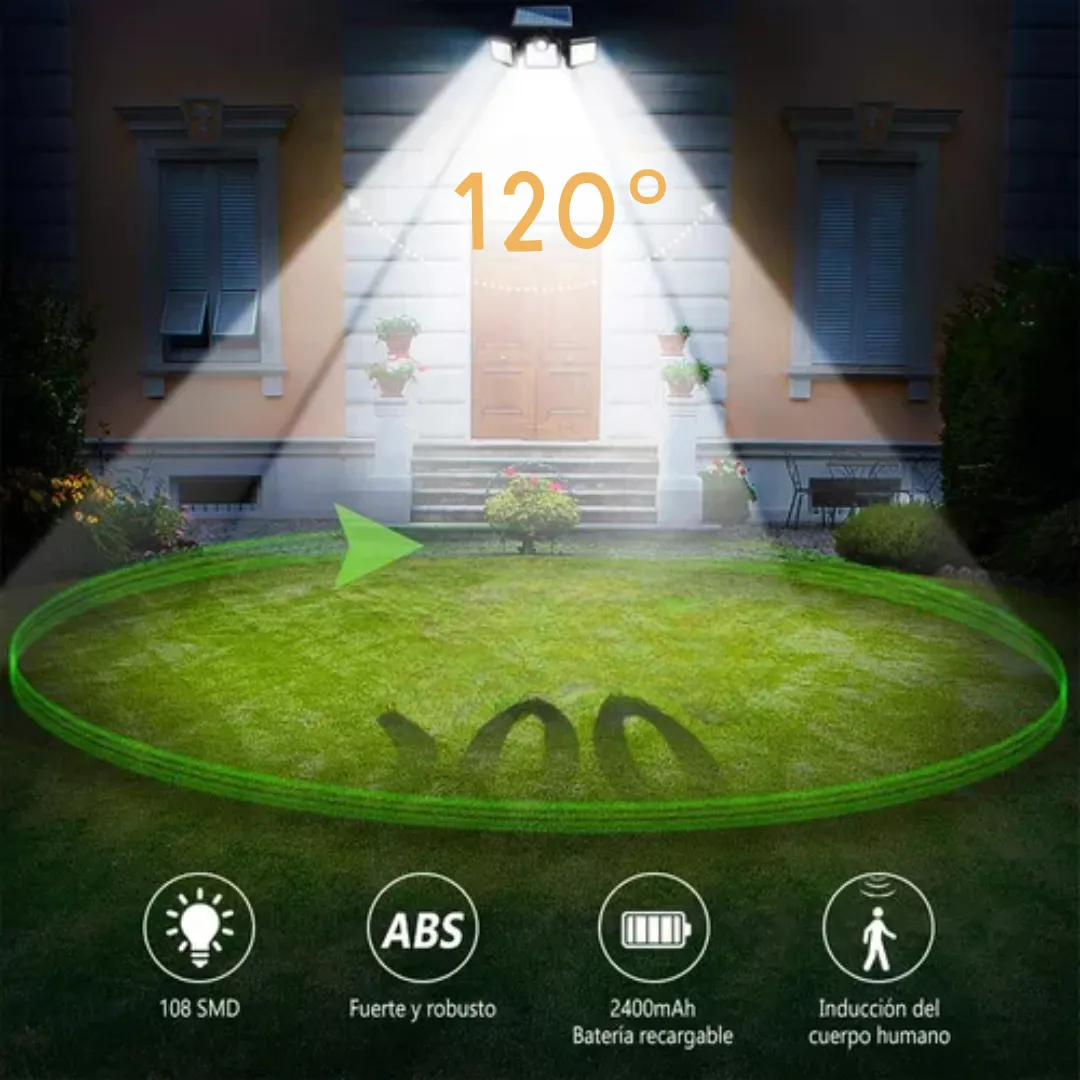 Lámpara Solar para jardín y exterior ideal para alumbrado público, patio, postes y luminarias urbanas