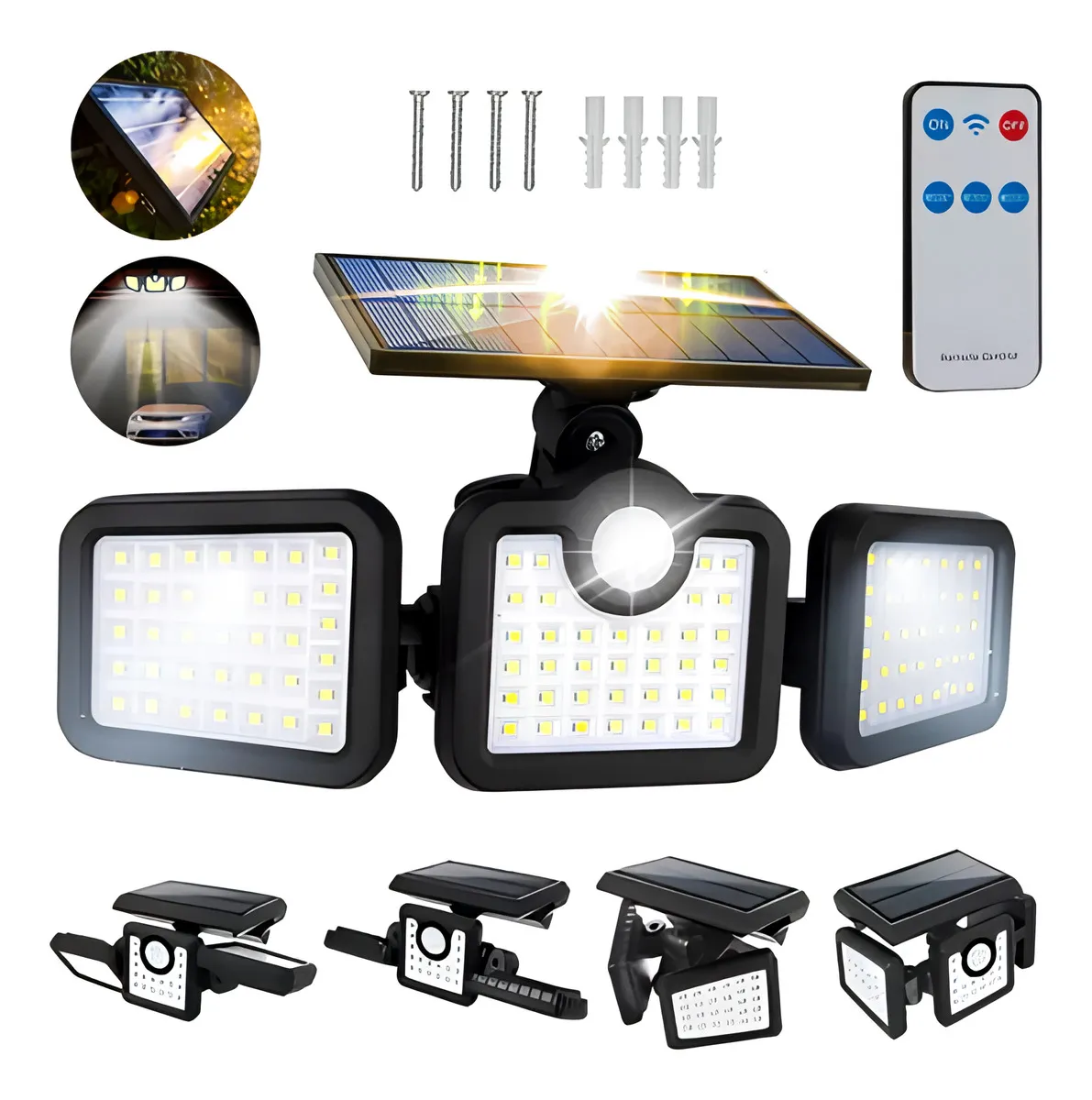 Lámpara Solar para jardín y exterior ideal para alumbrado público, patio, postes y luminarias urbanas