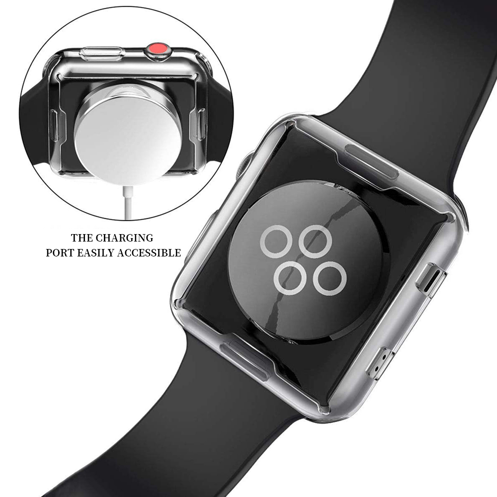 Case Transparente Compatible con Apple Watch 42mm de Alta Resistencia y Sensibilidad Táctil