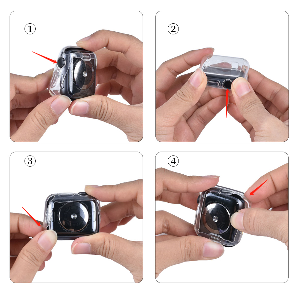 Case Transparente Compatible con Apple Watch 42mm de Alta Resistencia y Sensibilidad Táctil