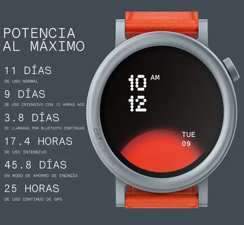 Smart Watch Smart Watch Cmf By Nothing Watch Pro 2 Funda de grafito, pulsera naranja, bisel, 