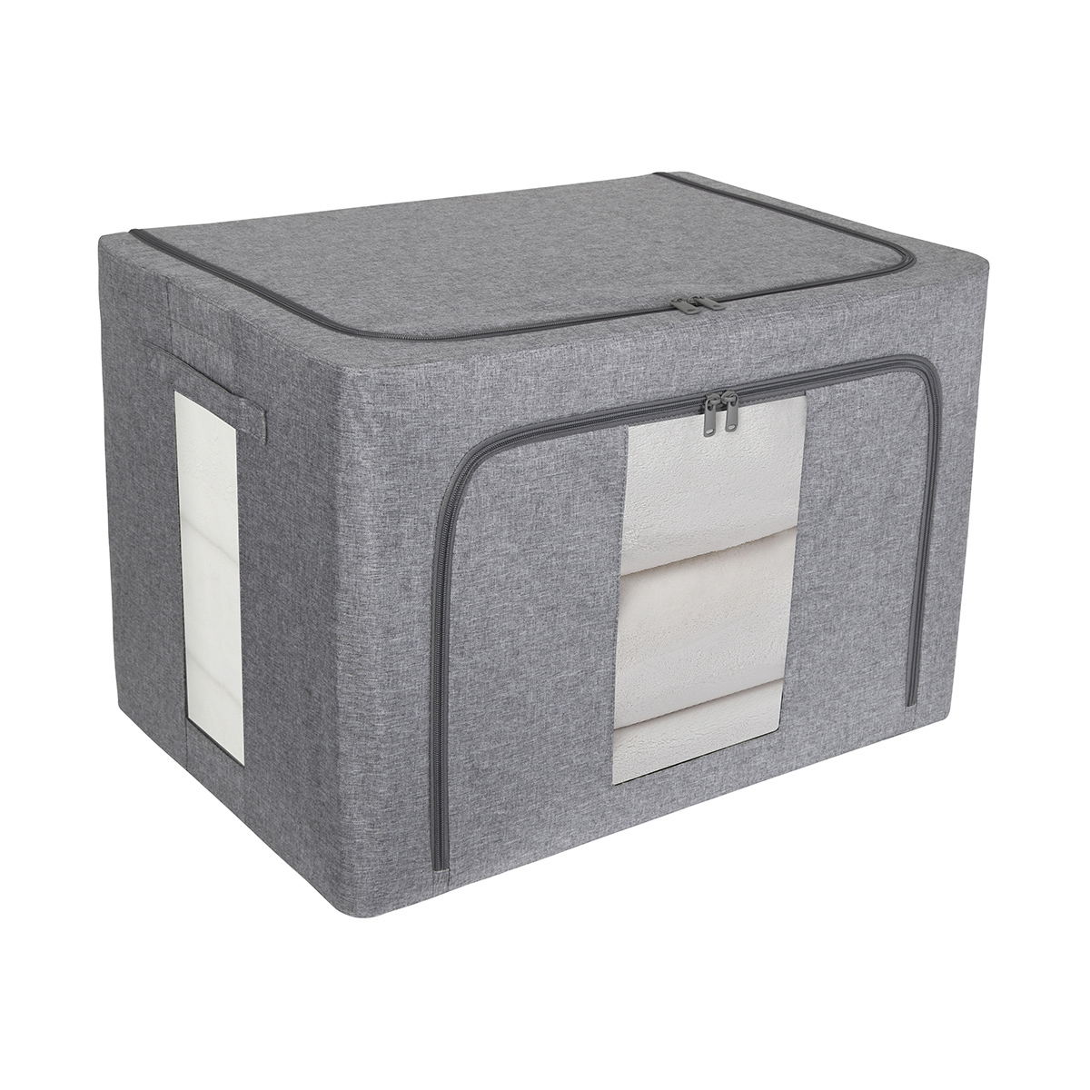 Caja Flexible de Almacenamiento Para Blancos , Set 2 piezas, Color Gris. AG BOX BLA02GN
