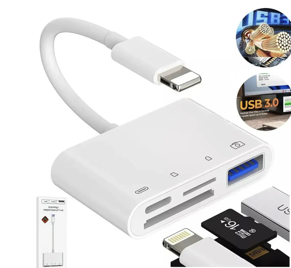 Adaptador Para iPad iPhone Tarjeta Sd/tf Lector De Tarjetas