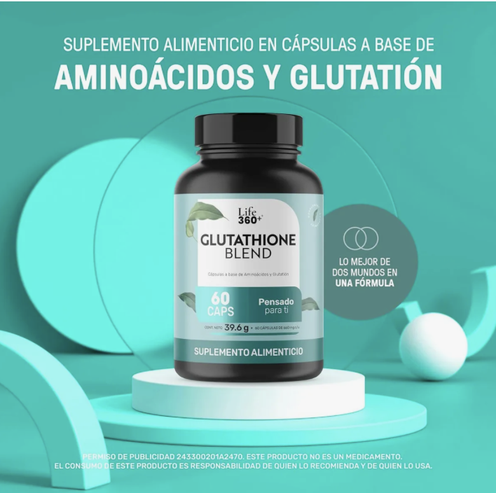 Glutatión Cápsulas Life360+ Glutathione Blend 60 Cápsulas