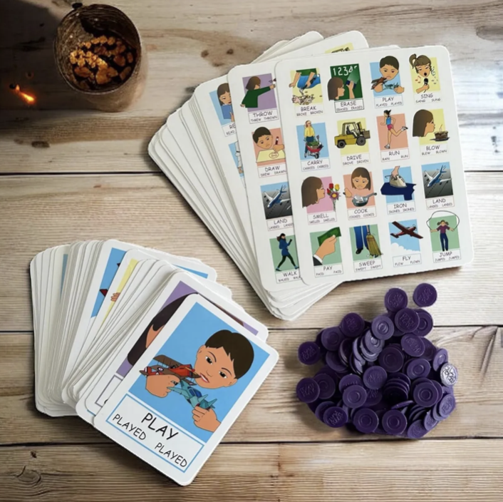Juego De Lotería De Verbos En Inglés Teach Play