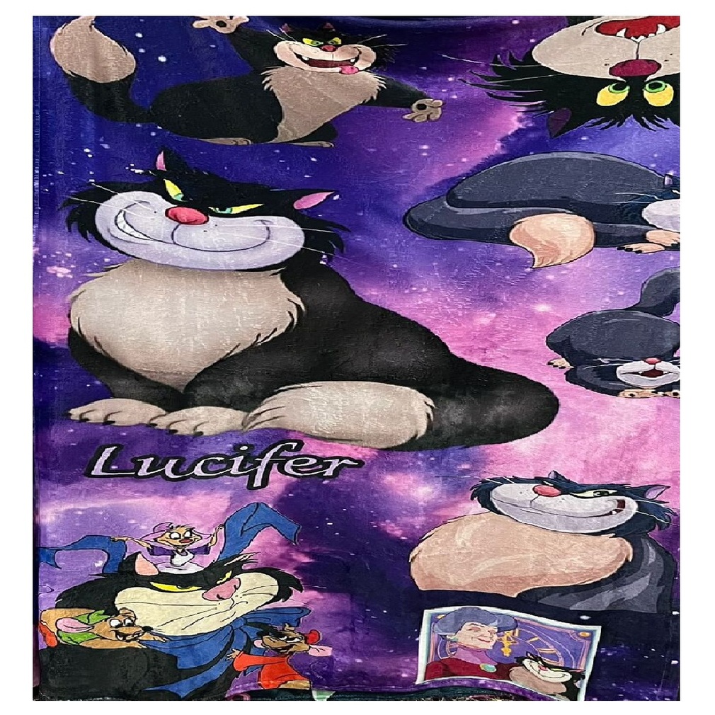 Exclusiva! Cobija Frazada Ultra Suave Gato Lucifer La Cenicienta
