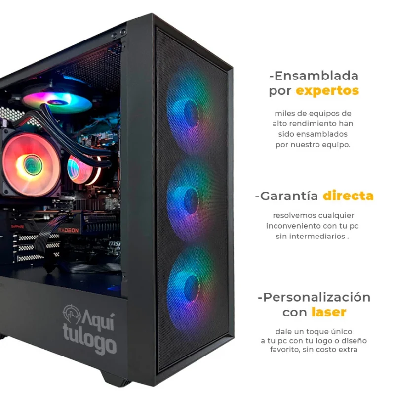 Nitro - Ryzen 7 5700, RTX 5050 8GB, 32GB RAM DDR4, 1TB M.2 NVME, Wifi 5, BT, Enfriamiento Líquido 240mm