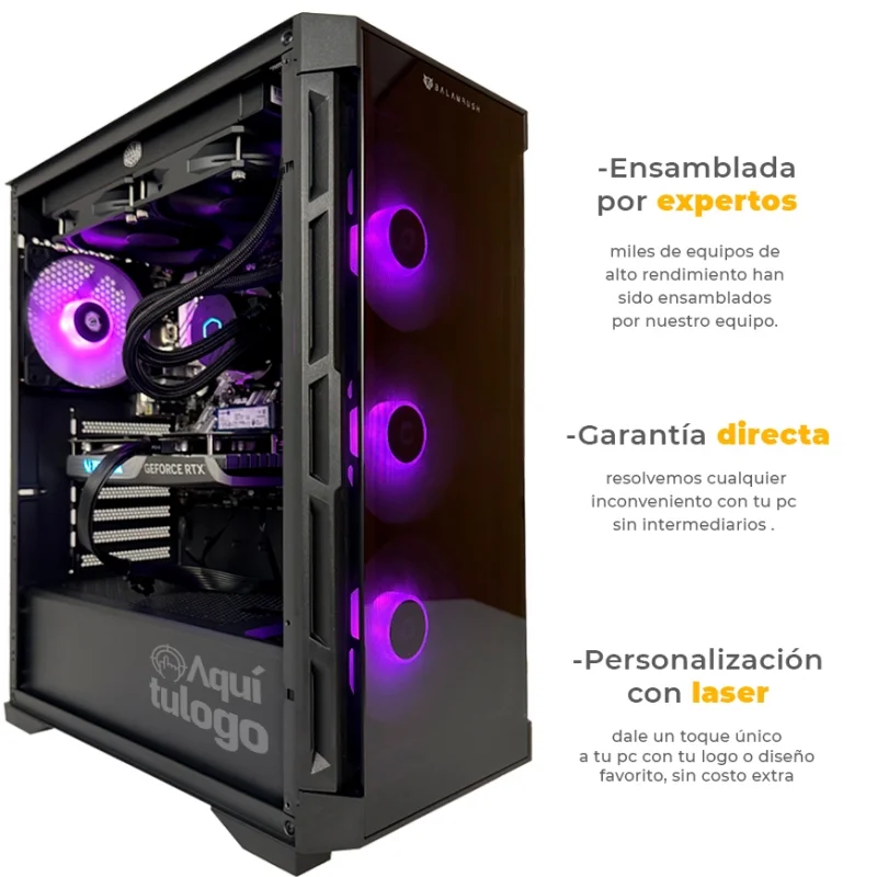 Leviatan V3 - Core i7 14700F, RTX 3050 6GB, 16GB R.A.M. DDR5, Enfriamiento Líquido 240mm, Sin Wifi