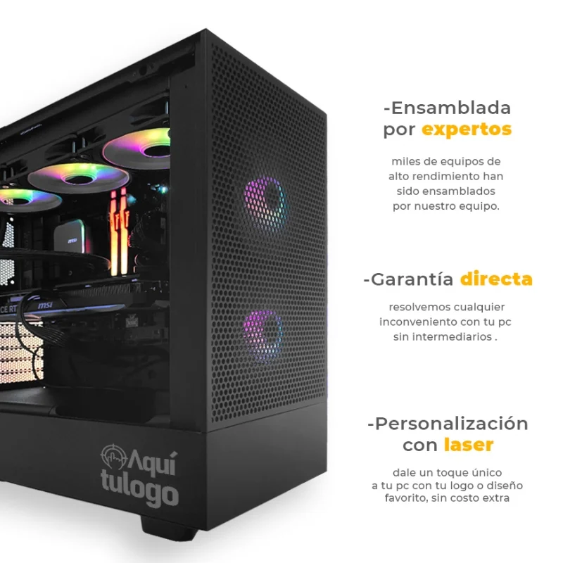 Astra - Core i7 14700F, RTX 5060 8GB Video, 32GB RAM DDR5, 1TB M.2 Nvme, Enfriamiento Líquido 240mm