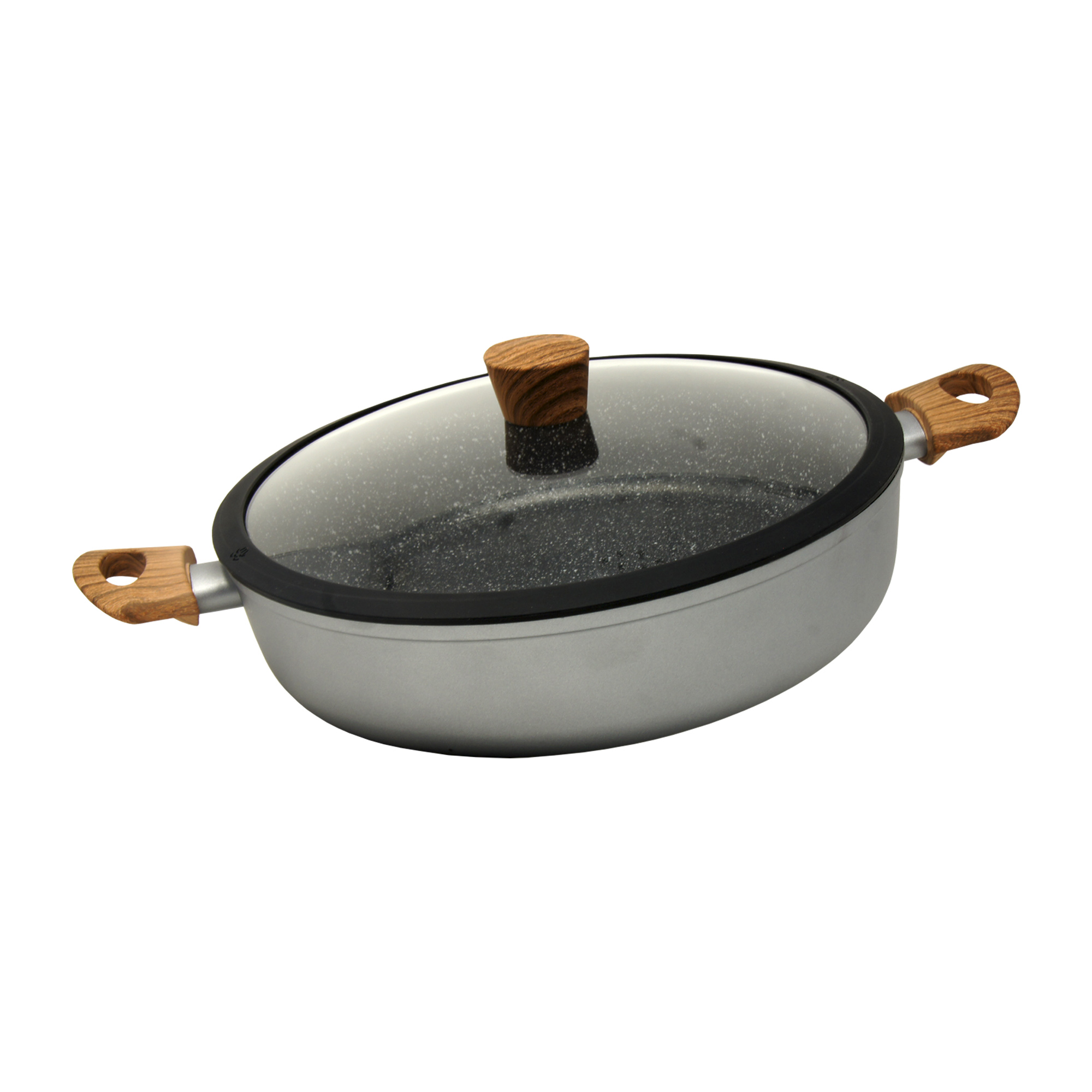 Westinghouse Arrocera Antiadherente de Mármol Gris Madera 28 cm / 3.7 L (WCCC0032L28MBB)