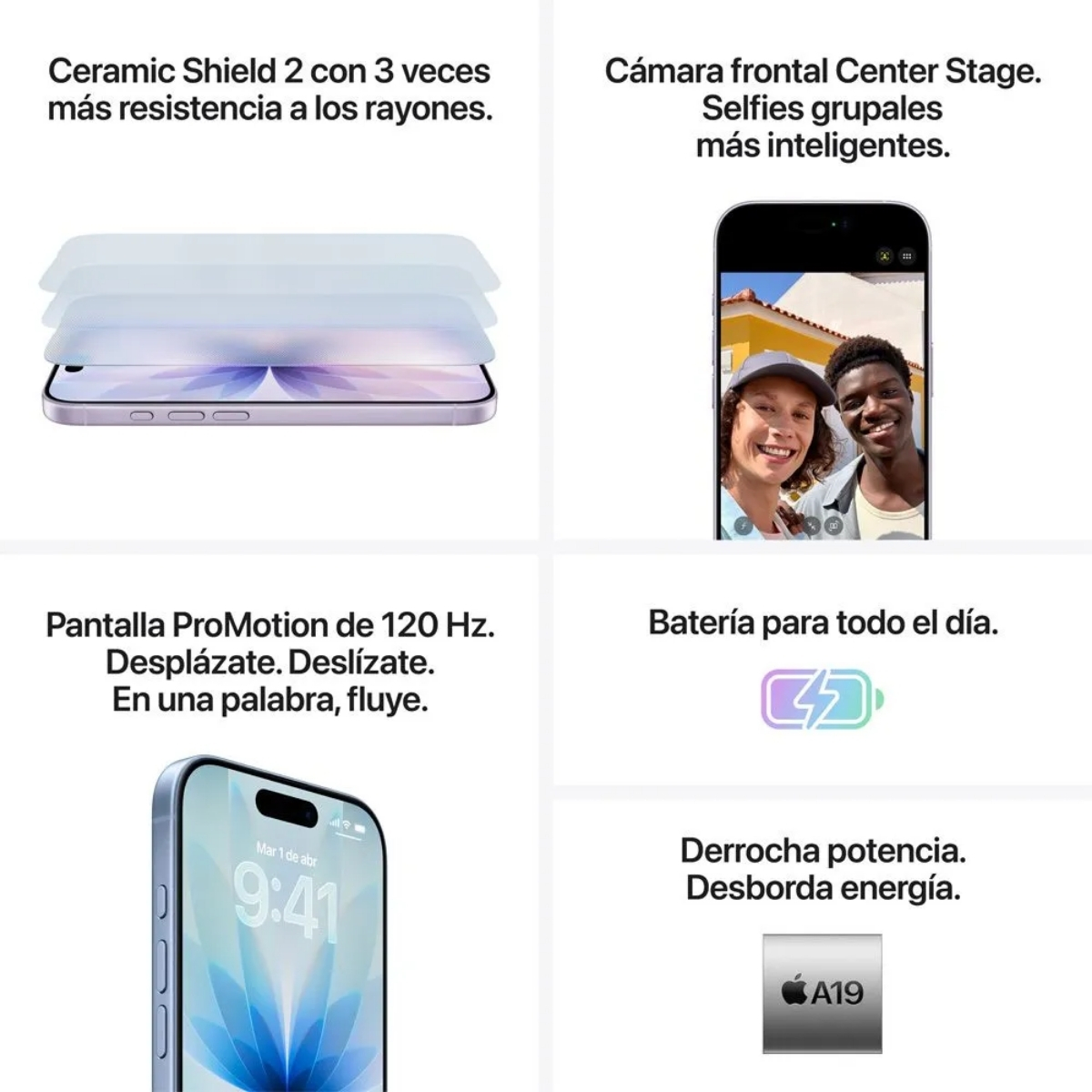 Apple iPhone 17 Lavanda 256GB - Super Retina XDR 6.27" Pulgadas