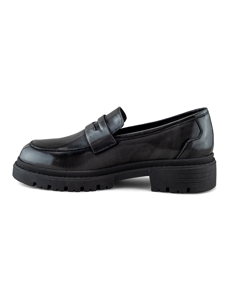 Mocasín En Piel Vacuno Gris Con Suela Chunky Para Hombre