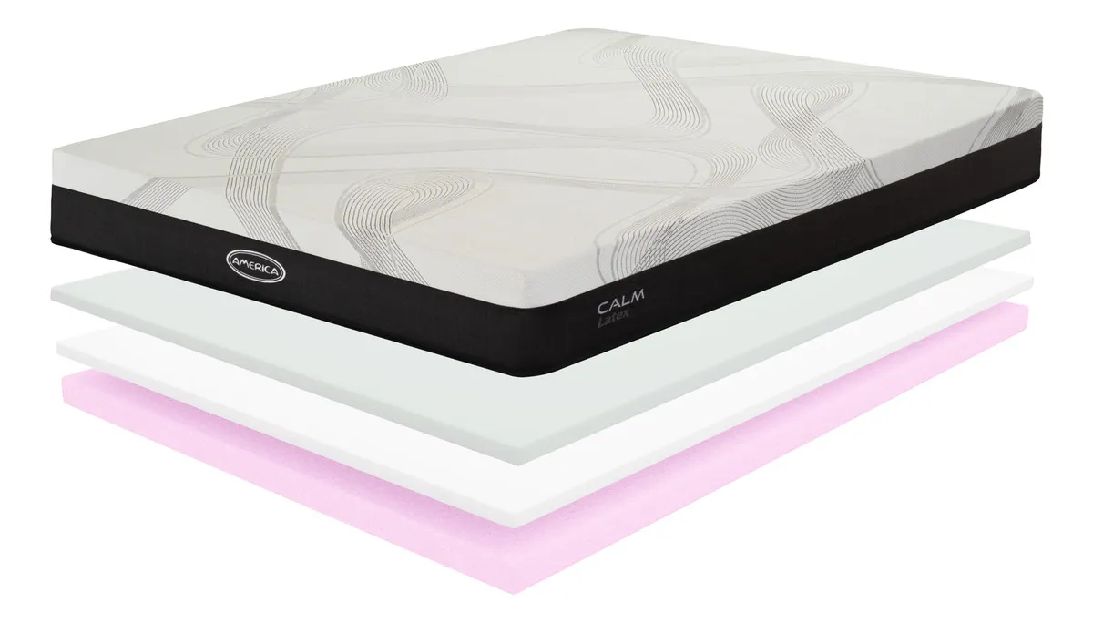 Colchones America Colchón Matrimonial de Latex CALM Colchón en Caja Hipoalergénico Soporte Ortopédico Transpirable