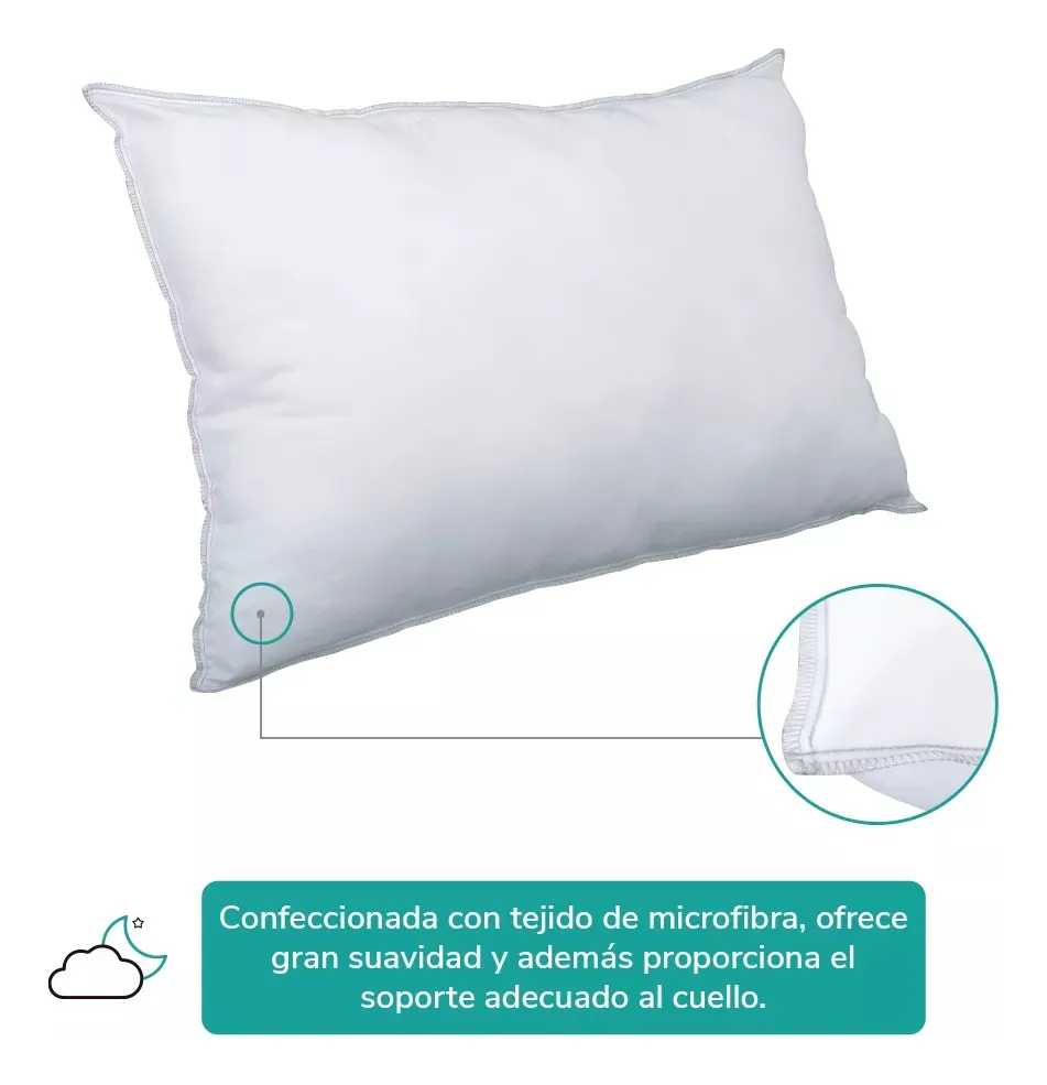 Almohada America Home Viena Microfibra Confort Medio Tamaño Estándar Hipoalergénica