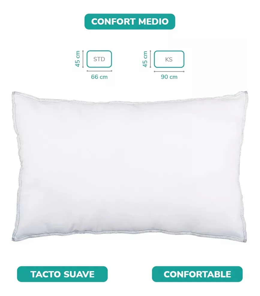 Almohada America Home Viena Microfibra Confort Medio Tamaño Estándar Hipoalergénica