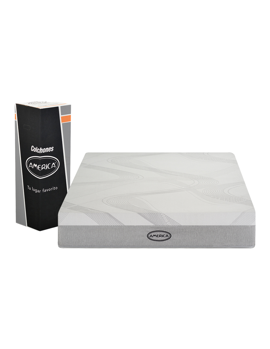 Colchón Individual America Memory FLEX, Memory Foam, Soporte Ergonómico, Hipoalergénico, Confort Medio
