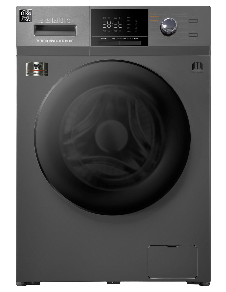 White Westinghouse  Lavasecadora  12 kg lavado / 8 kg secado Motor inverter  16 programas  4 niveles de agua 