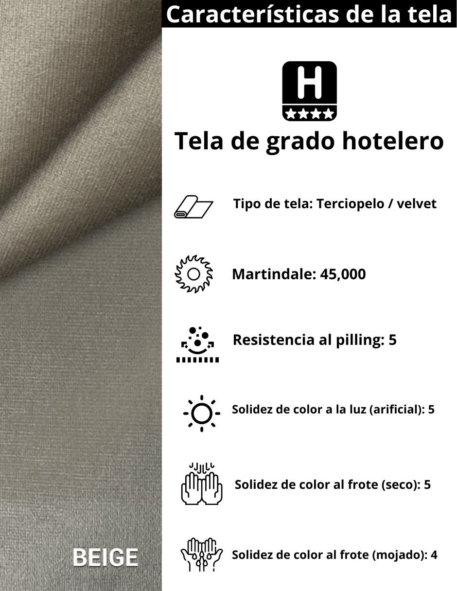 Cama King Size MODERN LUXURY HOLLAND VELVET 120 x 60. Tapiceria de Calidad Superior,  Reforzado con angulos de Acero