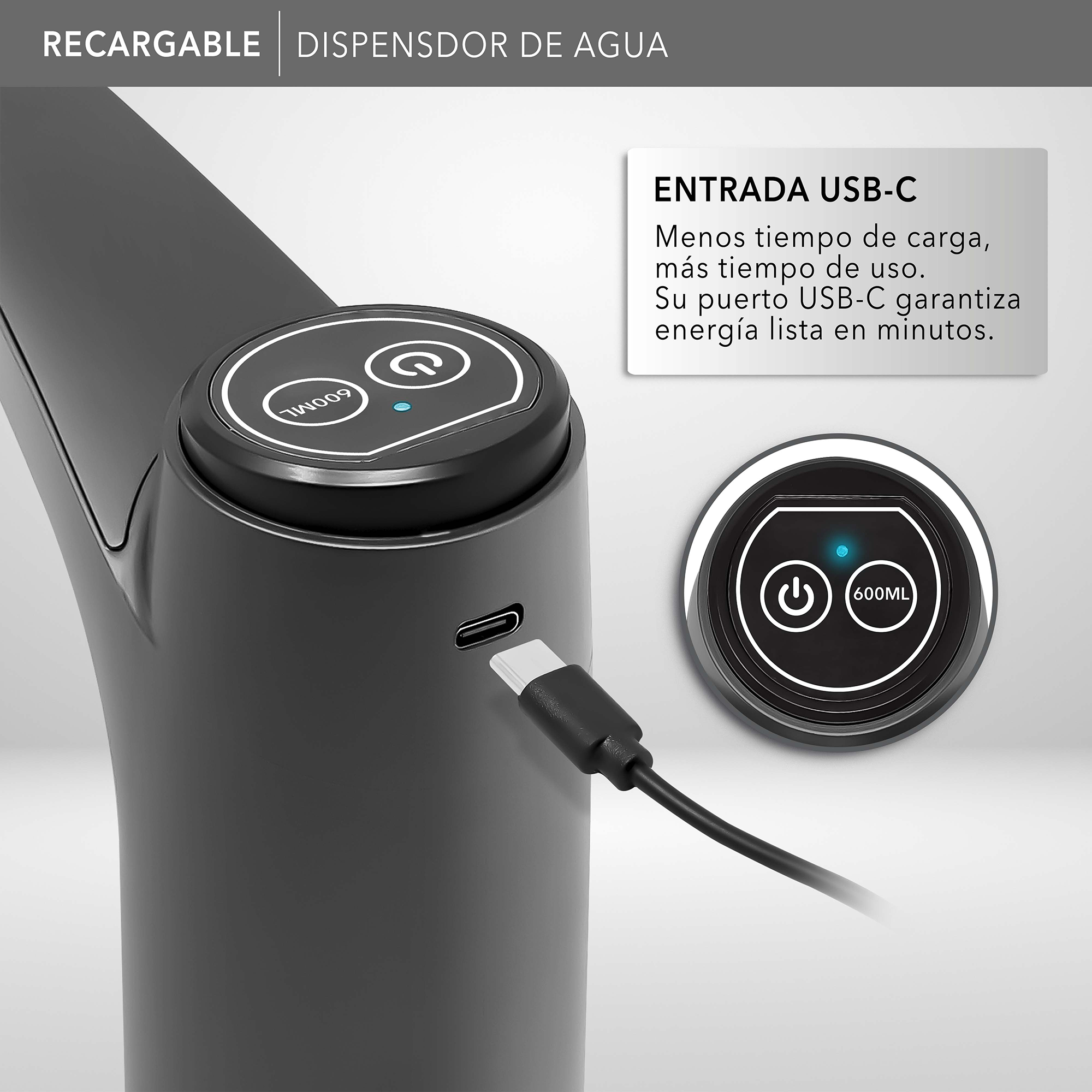 RCA Dispensador de Agua RC-WD2 Eléctrico, Compatible con Garrafón, Función de 600 ml.