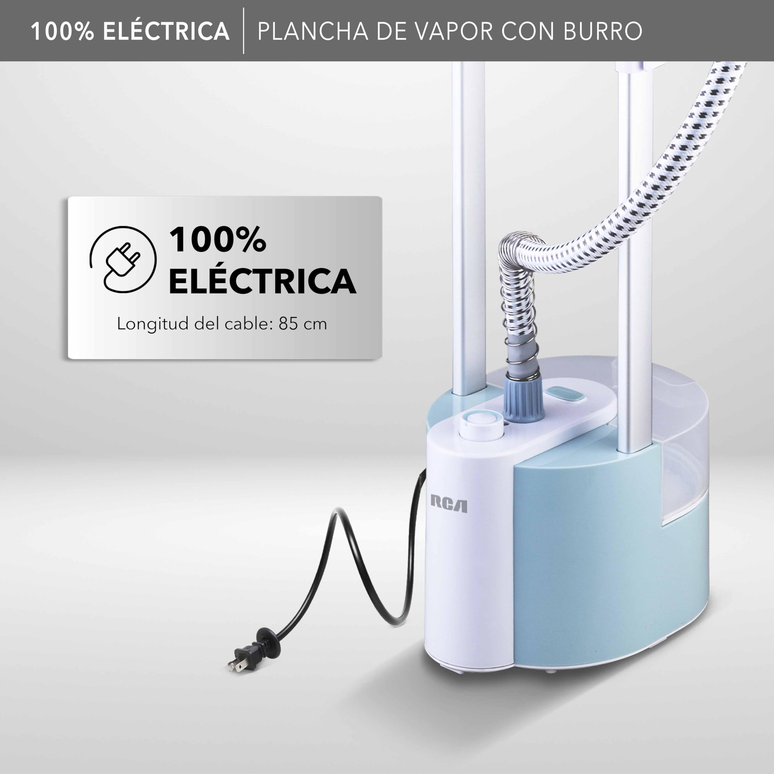 RCA Plancha de Vapor Vertical con Burro RC-932, Capacidad 1800 ml.