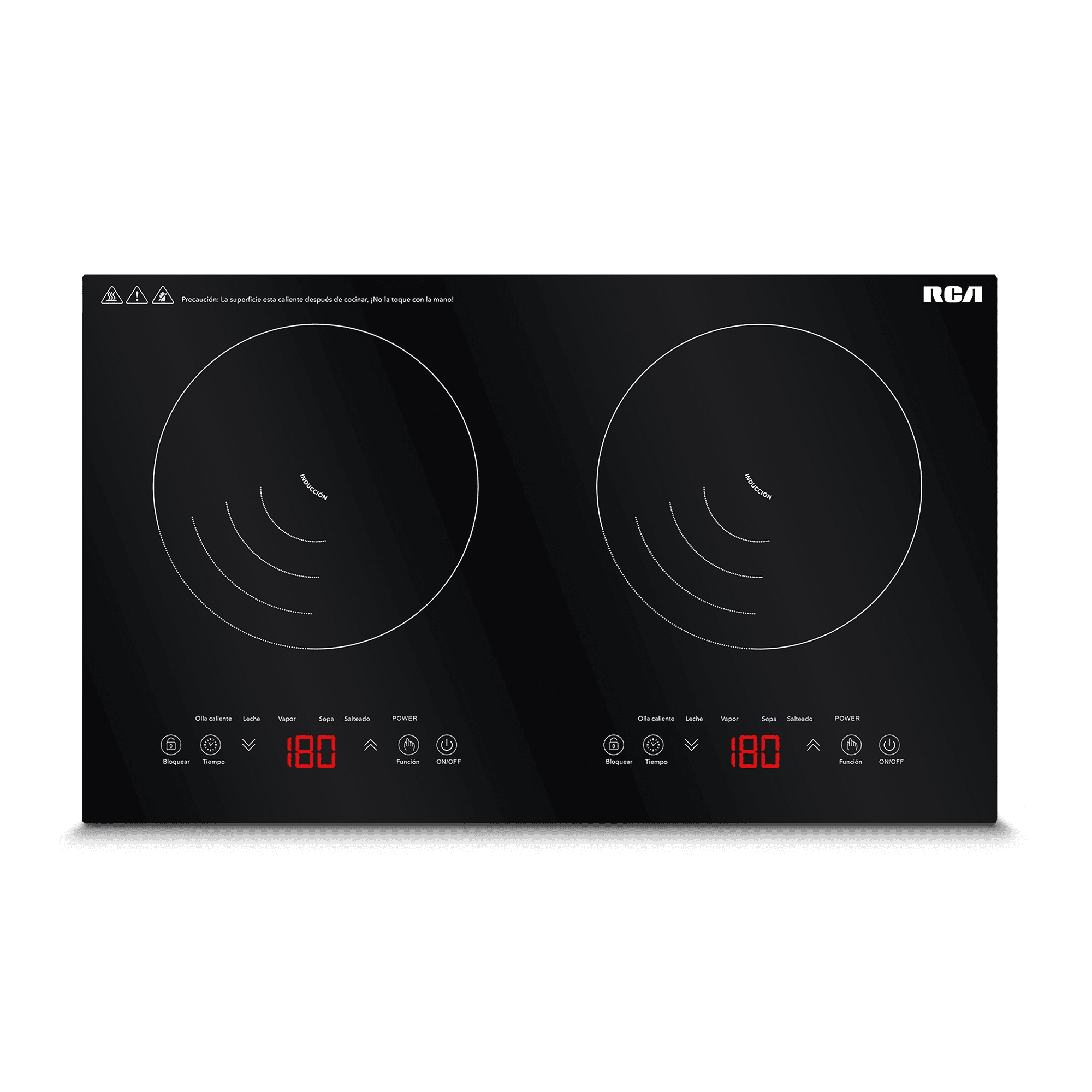 RCA Parrilla de Inducción Empotrable RC-12E2 de 2 Quemadores. Vidrio Templado.