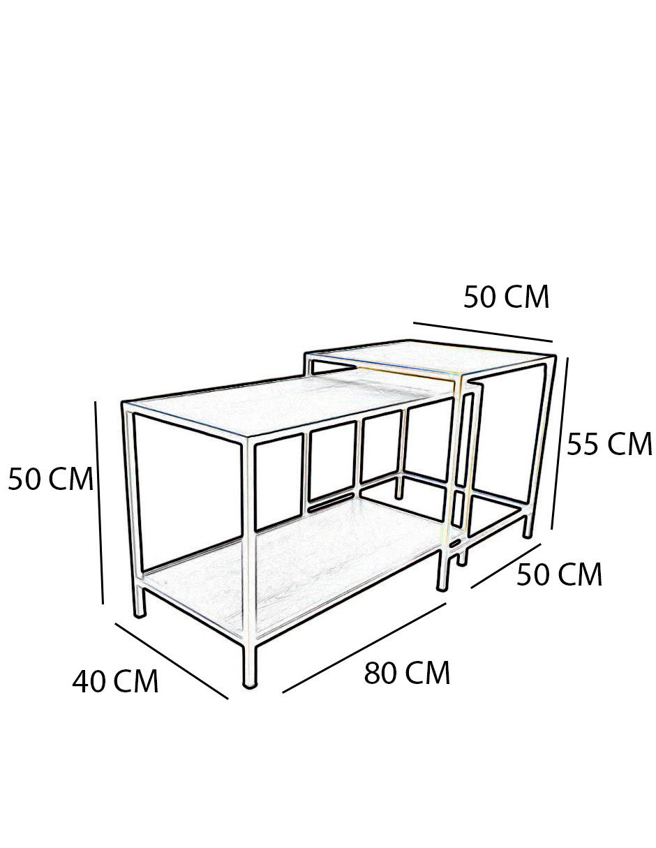 Juego de Mesas Etér Harper con Cubierta de Melamina Mate