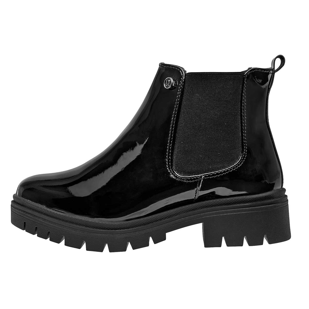 BOTIN PISO MUJER LADY ONE EN272 NEGRO CHAROL