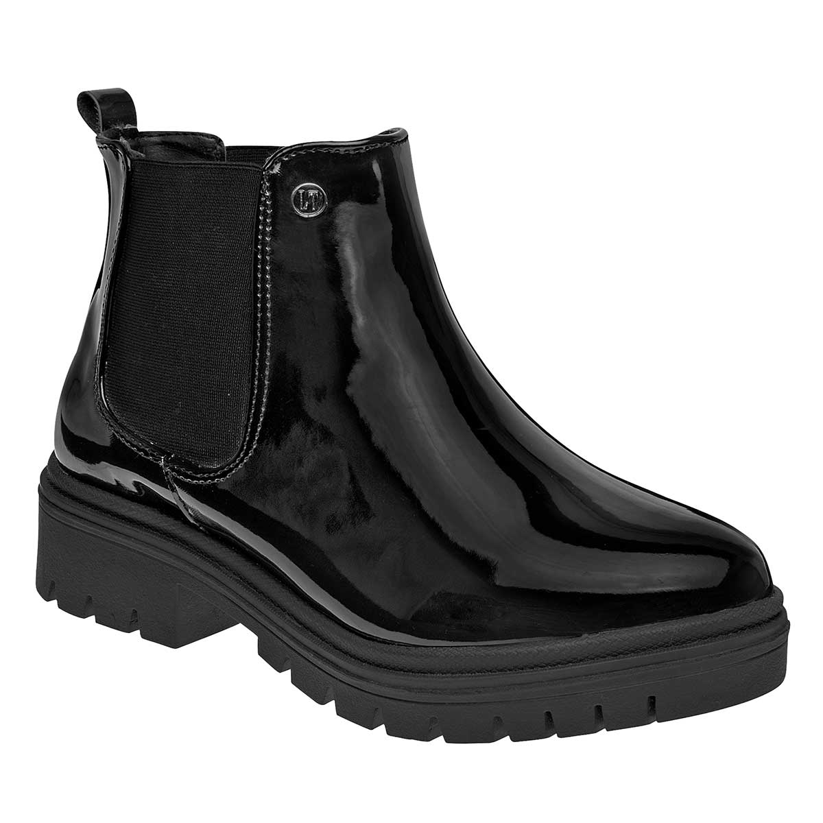 BOTIN PISO MUJER LADY ONE EN272 NEGRO CHAROL