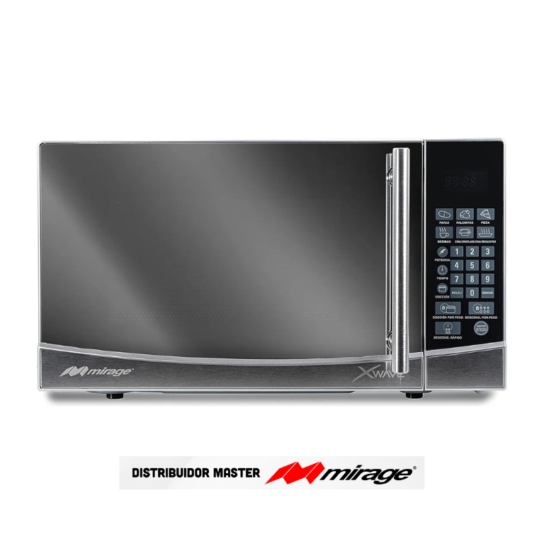 Microondas Microwave Mirage, Xwave, 0.7 ft3, Acabado espejo, color silver, membrana táctil.